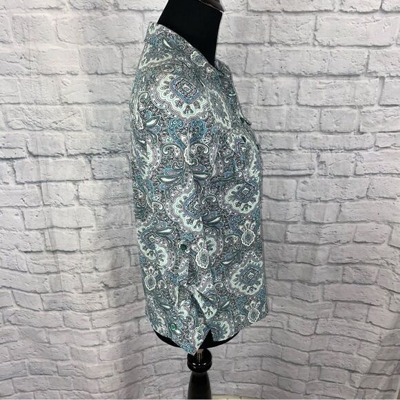 Notations petite paisley print button down blouse sz petite small - Picture 8 of 13